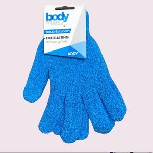 Body Exfoliating Shower Gloves BLUE One Size